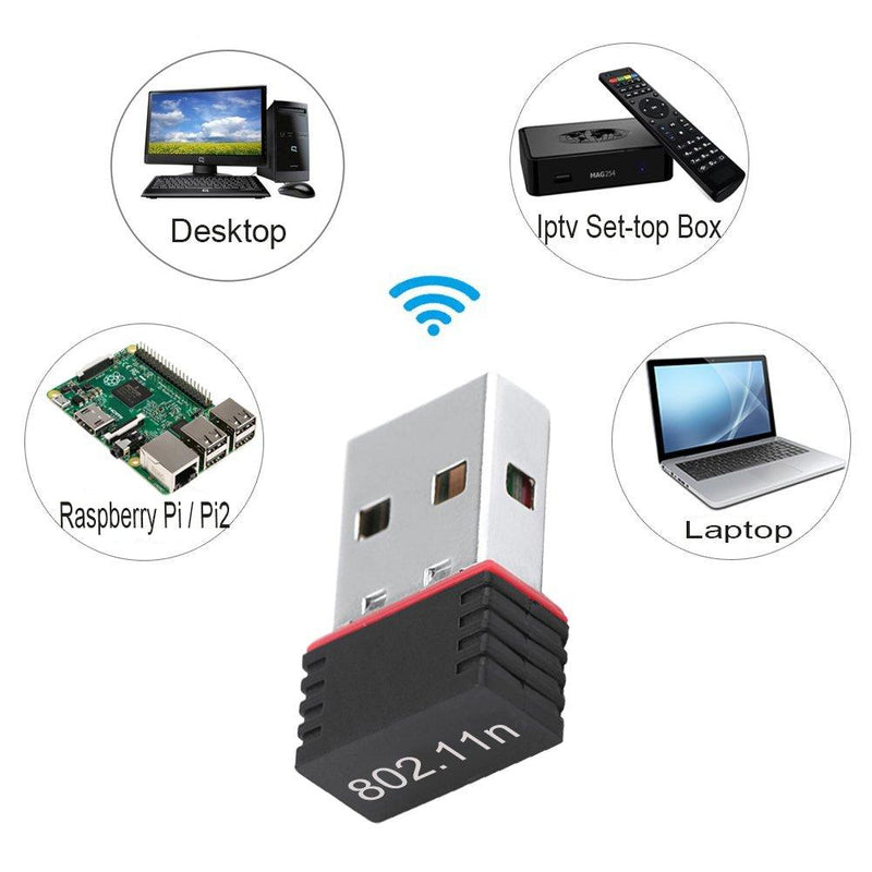 150Mbps USB WiFi Adapter, LOTEKOO Wireless Network Card Adapter WiFi Dongle for Desktop Laptop PC Windows 10 8 7 MAC OS Raspberry Pi / Pi2 150Mbps Mini Size