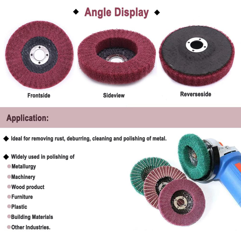 Yuhtech 10 pieces 4 inch 100 mm polishing disc polishing wheel for stainless steel angle grinder