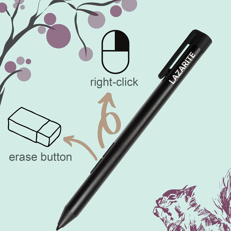 LAZARITE M Pen, AES2.0/MPP2.0 Active Stylus Pen for Lenovo Tab p11, Flex 5/14, Yoga 7i/9i/520/720/730/920/C740/C930,Asus zenbook, Hp Envy x360/Pavilion x360/Spectre x360, LG V60, Velvet, Wing Darkblack