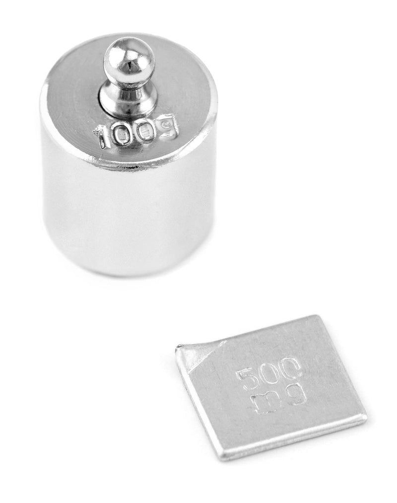 QWORK Calibration Weight Kit, 10mg - 100g Precision Steel Plated Scale Calibration Weight Kit with Tweezers for Digital Jewelry Scale Lab Education