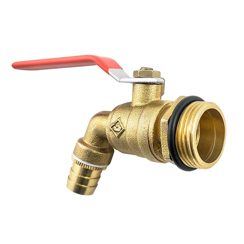 QWORK 3/4" Drum Faucet Brass Barrel Faucet with EPDM Gasket for 55 Gallon Drum 1 Pack