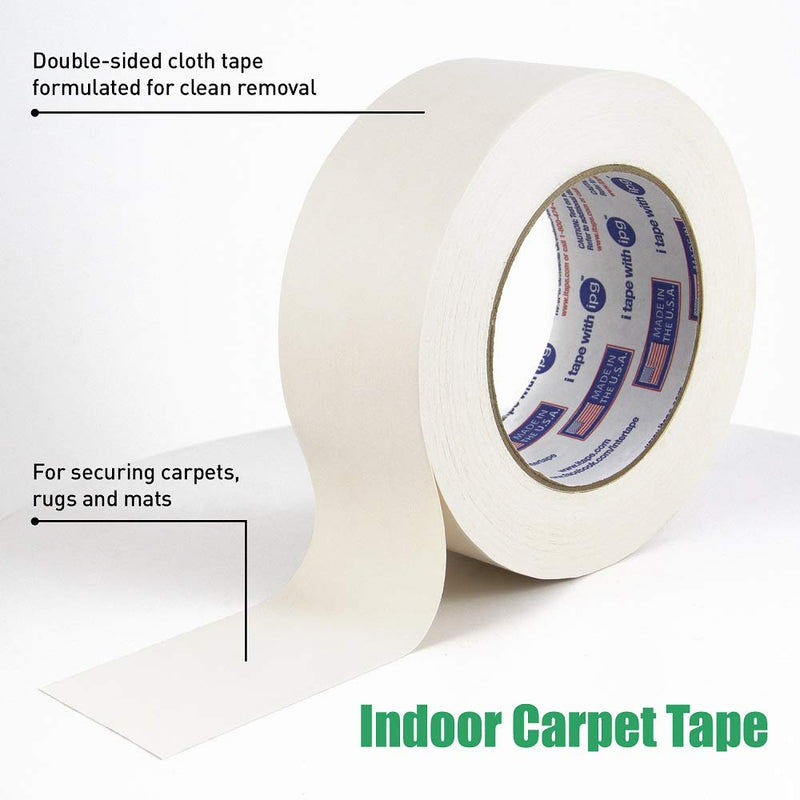 IPG 9970 Double-Sided Indoor Carpet Tape, 1.88" x 36 yd (Single Roll), White Single Roll