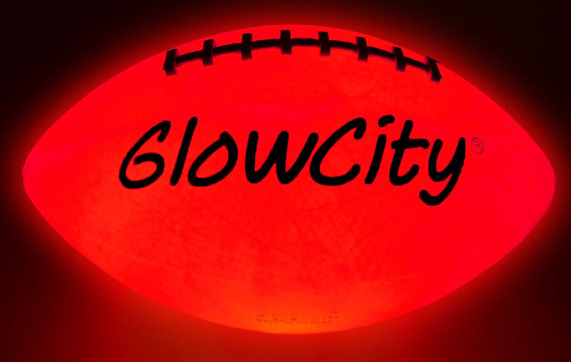 GlowCity Glow in The Dark Football - Light Up Balls for Kids, Teens and Adults - LED Lights and Pre-Installed Batteries Included - Official Size Footballs﻿