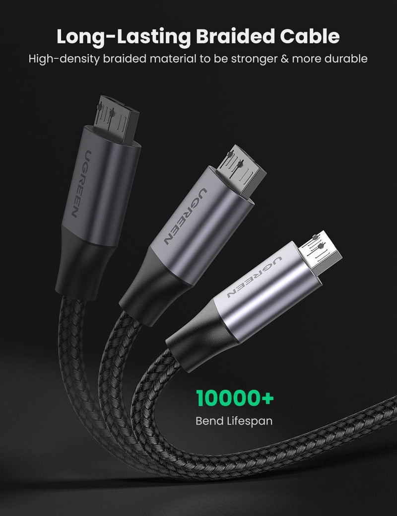 UGREEN USB 3.0 Micro Cable A-Male to Micro-B Micro USB Charging Cable Nylon Braided External Hard Drive Cable Compatible with Samsung Galaxy S5, Note 3, Note Pro 12.2, Toshiba, WD Camera, etc 1.5 FT