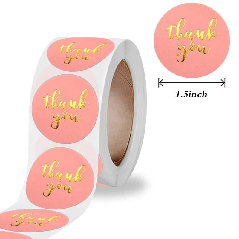 1.5 inch Thank You Stickers Roll,Thank You for Supporting My Small Business Sticker ,Holiday,Wedding Party Giveaways Cards,Flower Bouquets,Gift Wrap and Mailers Thank You Labels,500 Labels Per Roll