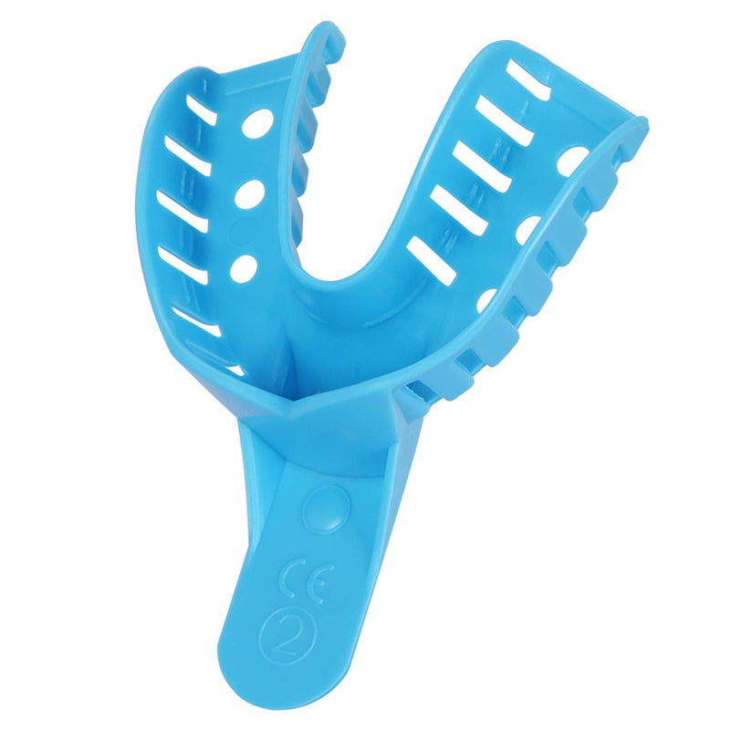 JMU Dental Impression Tray, Bag of 12 Perforated Disposable Trays, 2 Large Lower #2