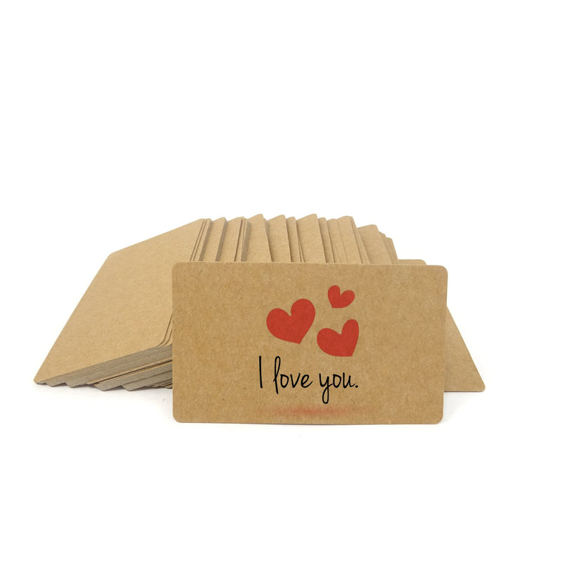 Honbay 100PCS Blank Kraft Paper Message Cards Word Cards Business Cards DIY Gift Cards