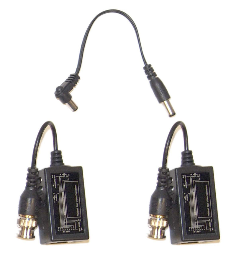 Evertech 4 Pairs (8 pcs) RJ-45 to BNC Converter Video Baluns with Power Connectors for Security CCTV Surveillance Camera