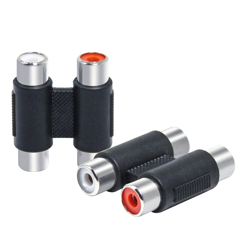 RCA Coupler, 5 Pack RCA Female to RCA Female Adapter Audio Video Cable Extension for Amplifier, Subwoofer 5-Pack