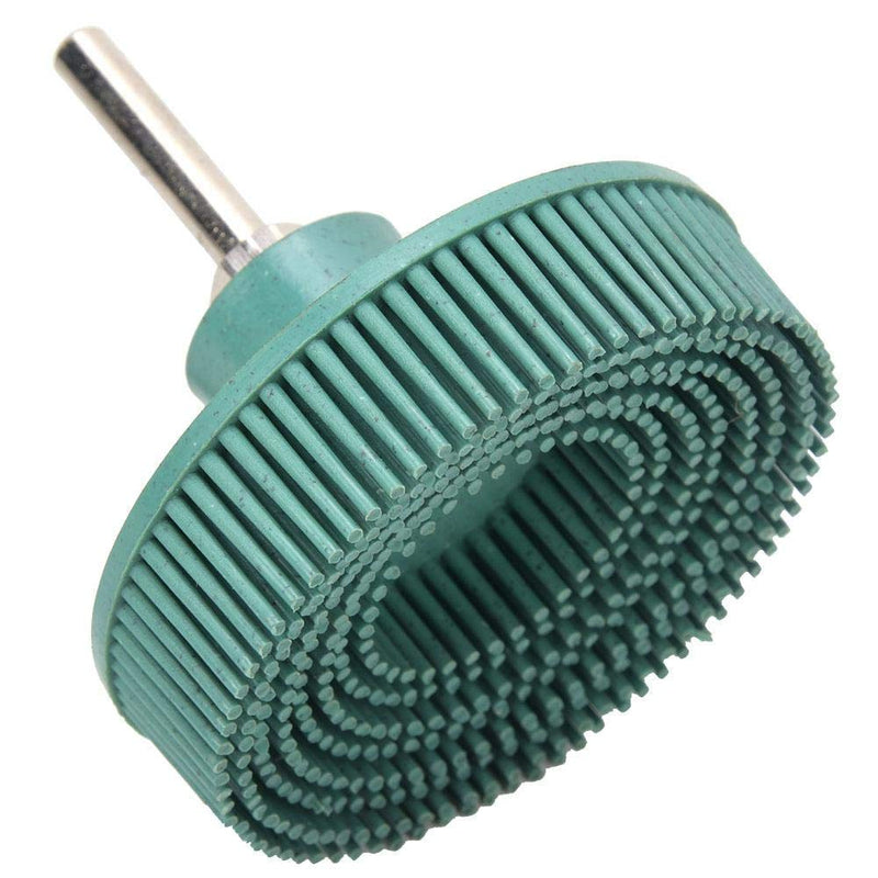 Bristle Brush Disc 3 Inch Rubber Abrasive Brush Polishing Grinding Disc for Burr Rust Removal (Green)