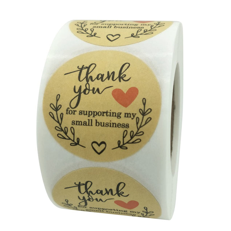 Thank You Stickers Labels,Thank You for Supporting My Small Business Stickers for Envelopes, Bubble Mailers and Gift Bags Packaging,500 Pieces Each Roll … (1.5 inch) 1.5 inch