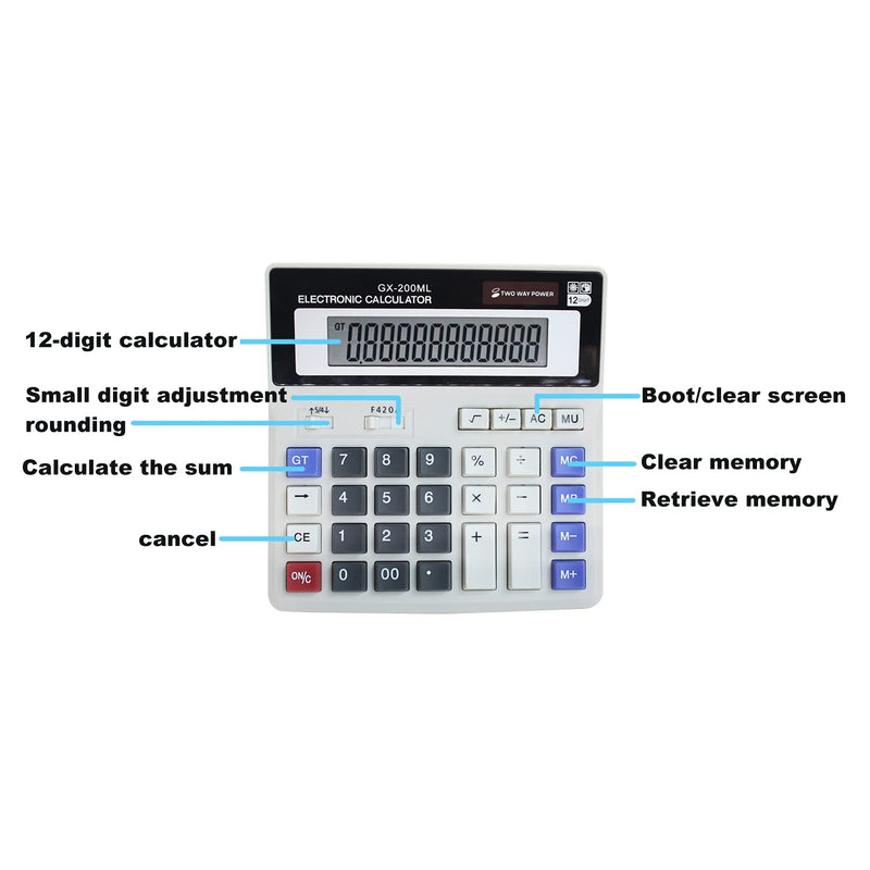 SKYXINGMAI Desktop Calculator 12 Digit with Large LCD Display，Handheld for Daily and Basic Office or Study