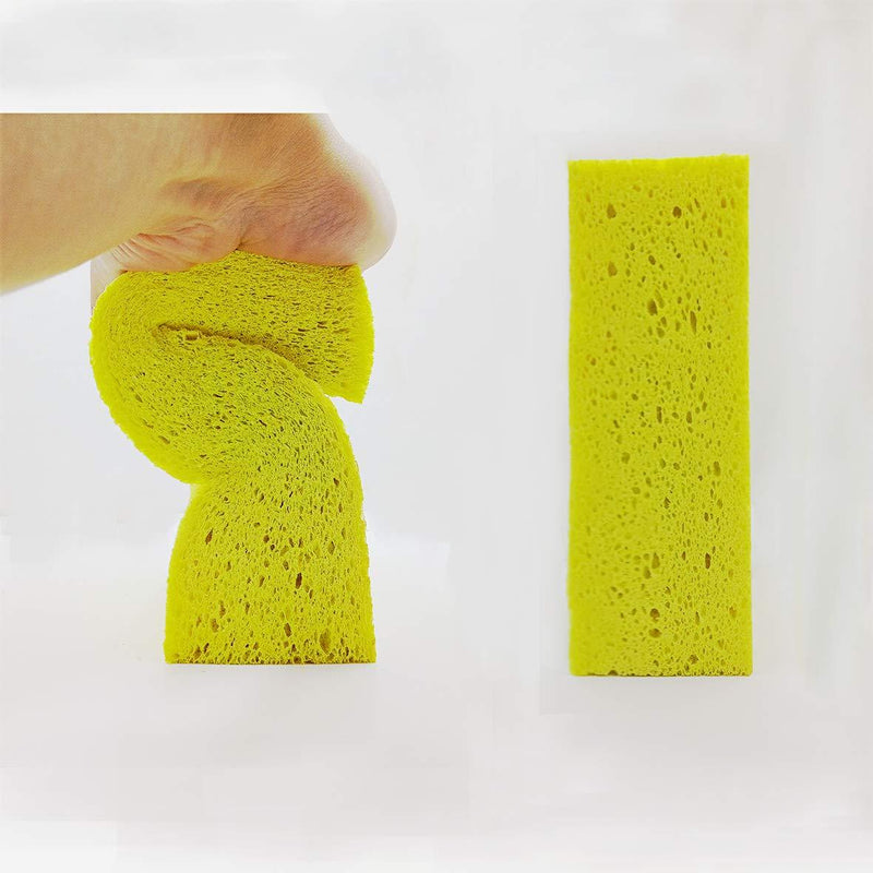 Car Wash Sponge, Large Sponges, Multi-use Scrub, Cellulose Sponge For Car, Kitchen And Cleaning, 3 Pack, Car Sponges, Yellow, Environmentally Safe Biodegradable by Greenet
