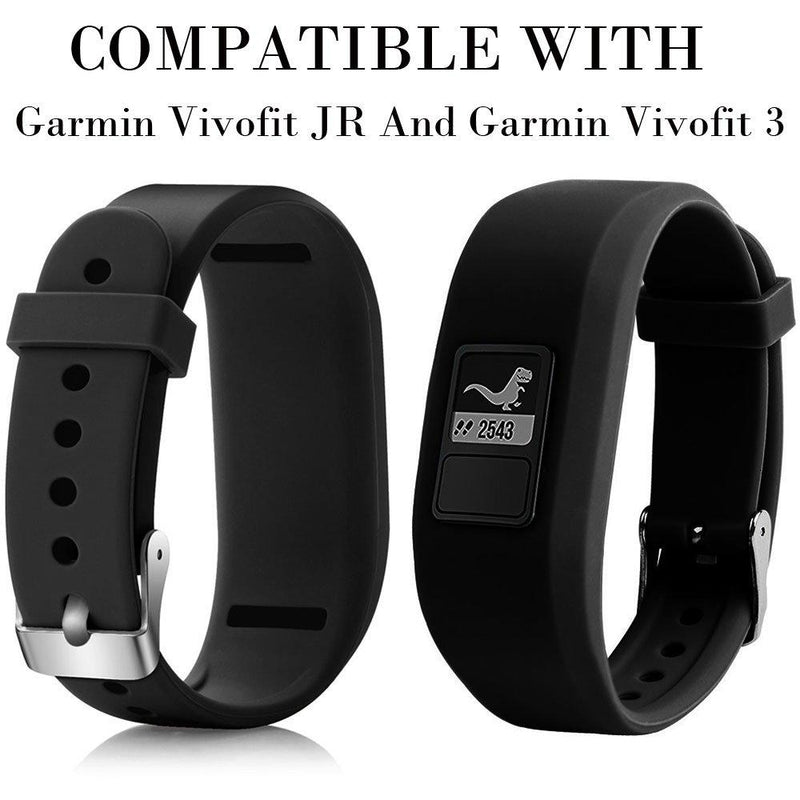AUTRUN Band for Garmin Vivofit 3 and Garmin Vivofit JR, Silicon Bracelet Strap Replacement Bands for Garmin Vivofit 3 and Vivofit JR(No Tracker) Style A:1Pc Black
