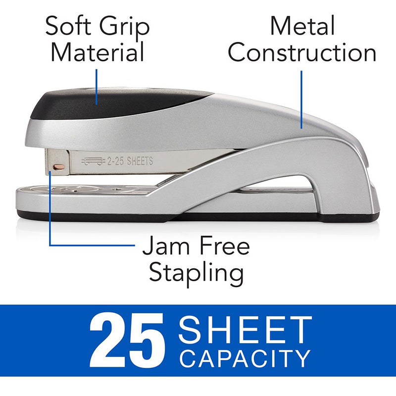 Swingline Stapler, Optima Full Size Desktop Stapler, 25 Sheet Capacity, Jam Free, Desk, Silver (87801)