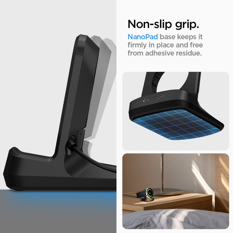 Spigen S353 Designed for Galaxy Watch5 Charger Stand (40, 44mm) / Galaxy Watch5 Pro 45mm Stand - Black