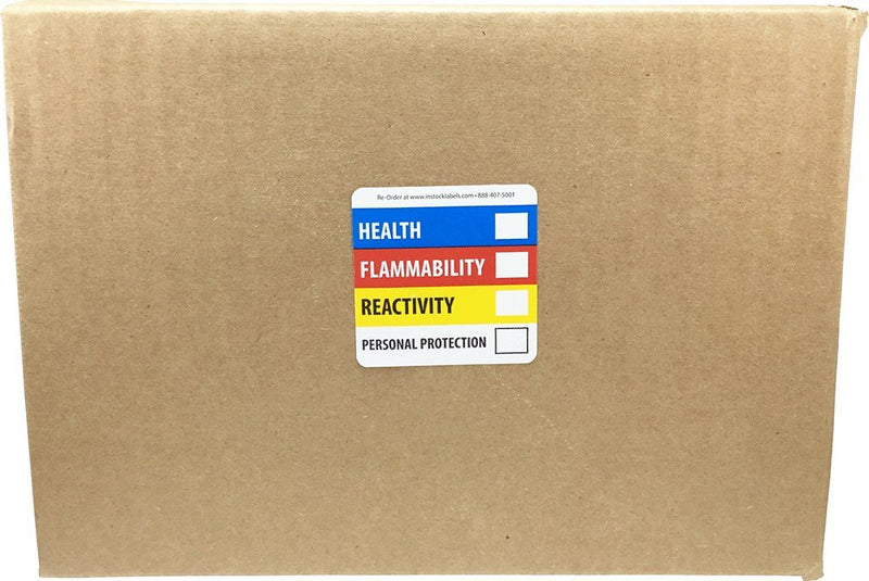 Hazardous Material Identification Label (HMIL) 2 x 2 Inch Square 500 Adhesive Stickers