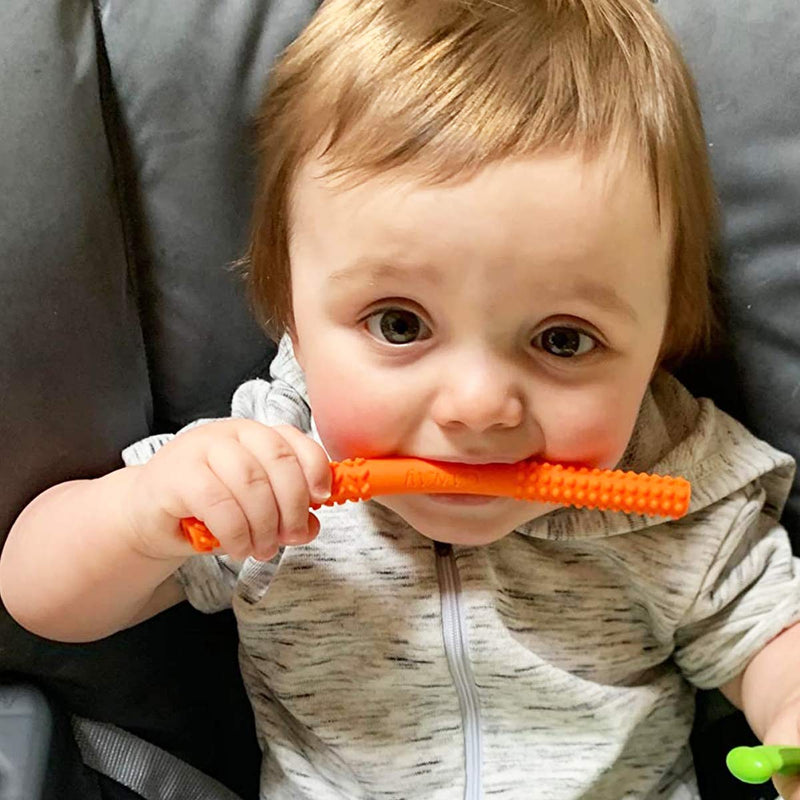 Original Hollow Teething Tubes (6.8'' Long) â€“ Soft Silicone Teething Toys for Babies 3-6 Months 6-12 Months - BPA Free / Dishwasher & Refrigirator Safe - Different Soft Textures for Infant Toddlers