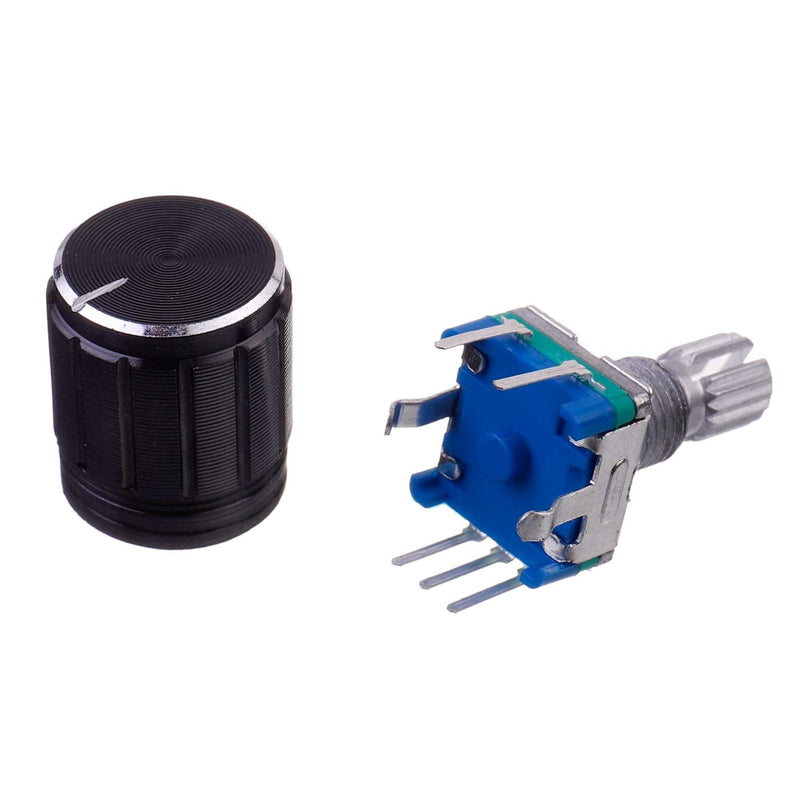 BOJACK EC11 Audio Digital Potentiometer 360 Degree 5 Pin Rotary Encoder Code Switch Potentiometer with Knob Cap(Pack of 5 Pcs)
