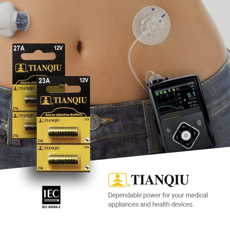 Tianqiu A27 12V Alkaline Battery, Tearstrip (25 Batteries) 25 Batteries