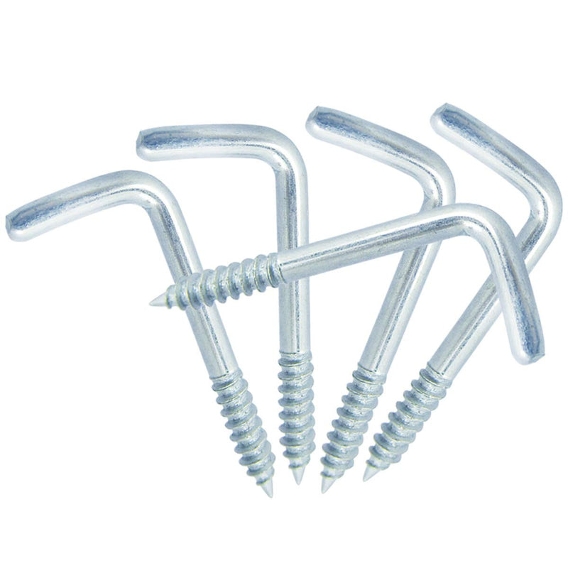 Shells 50PCS Silver Color Carbon Steel Metal Right-Angle Hooks 7 Shape Screw Hooks Self-Tapping Screws Hooks L Shape Hooks 34 X15mm