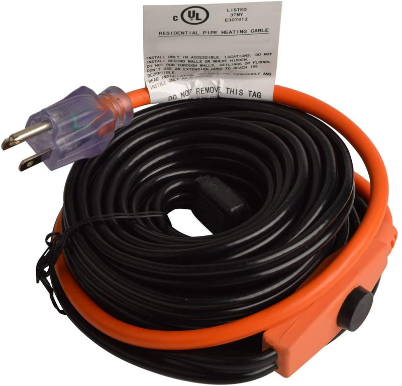 HYDRO MASTER Water Pipe Heating Cable, Antifreeze Cable with Thermostat, 6 Feet, 42 W 6-feet
