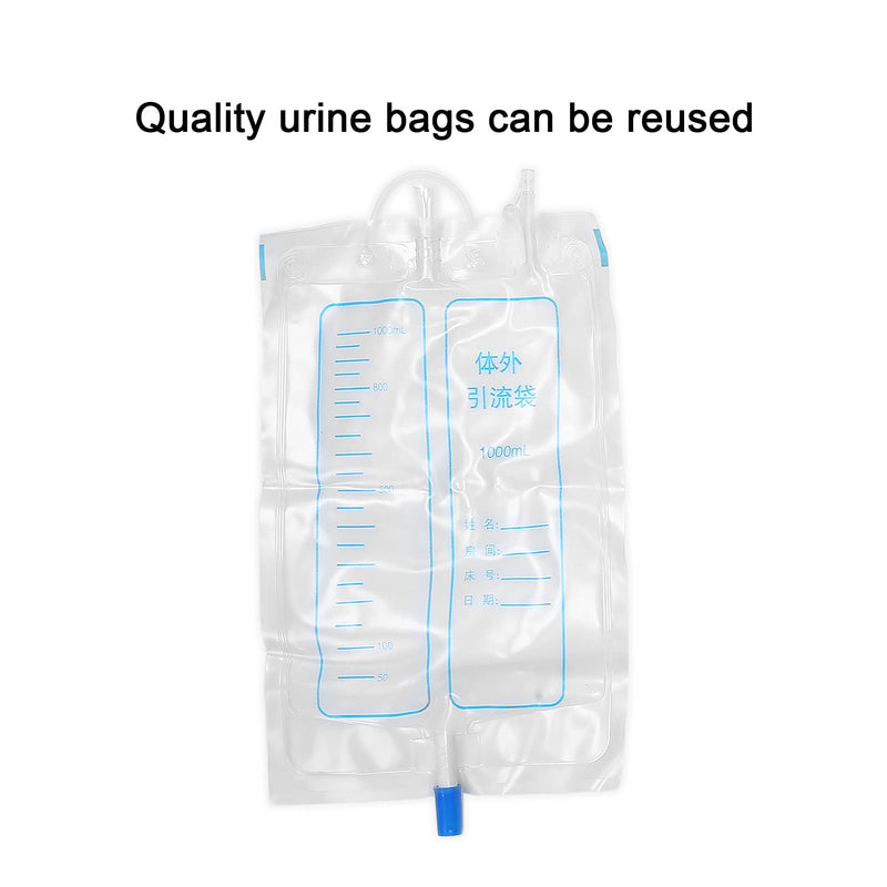 Urine Collector Bag, Urinal Pee Holder Urine Bag Collector Men Male Silicone Urine Collector for Travel Home Incontinence Bags Wearable Urine Collection Drainage Bag