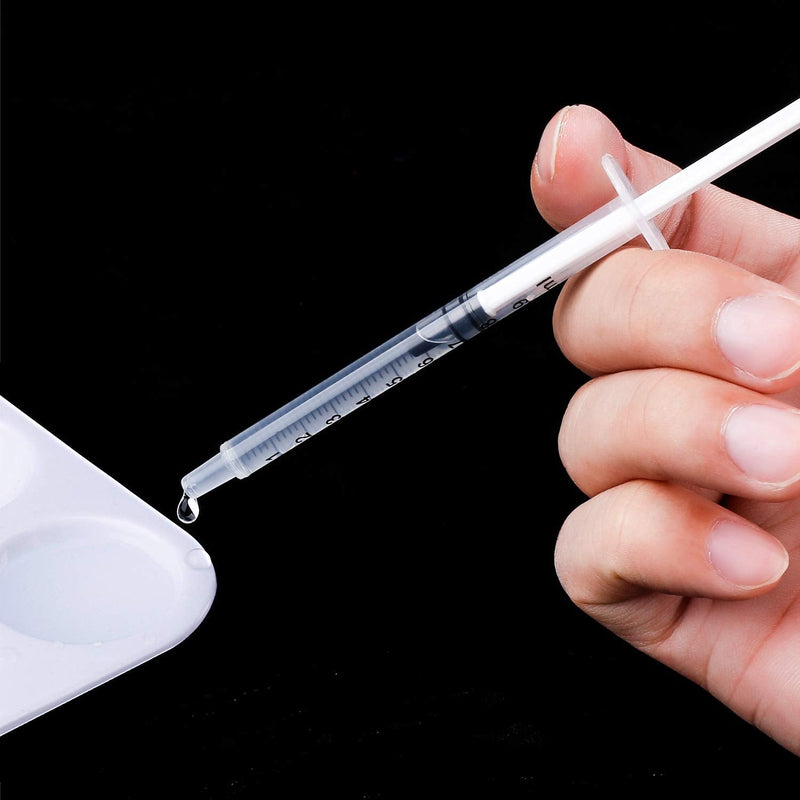 20 Packs Plastic Syringe with Measurement, Suitable for Measuring, Watering, Refilling (1 ml) 1 ml