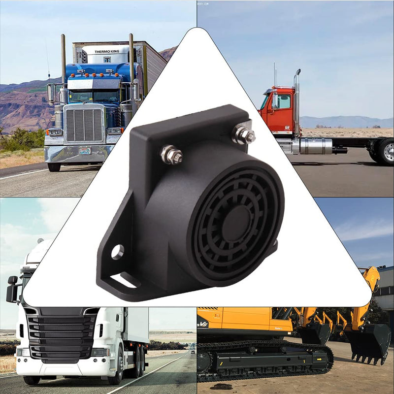 banhao Car Back-up Alarm, 107dB 12V-48V DC Waterproof Industrial Heavy-Duty Backup Reverse Warning Alarm with Super Loud Beeper Tone for Truck Van Freight Car Lorry Heavy Vehicles Square alarm horn