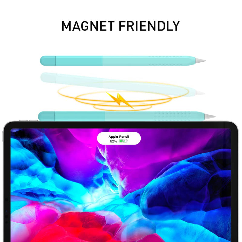 Delidigi Pencil Case Compatible with Apple Pencil 2nd Generation Case, Gradient Color Case Sleeve Silicone Cover Accessories for Apple Pencil 2nd Gen (Mint Green) Mint Green
