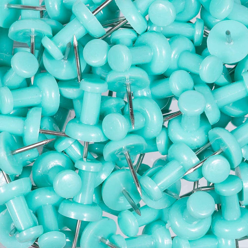 JAM PAPER Colorful Push Pins - Teal Pushpins - 100/Pack 100 Pack