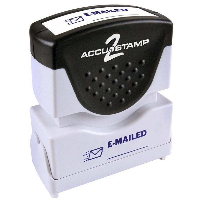 ACCU-STAMP2 Message Stamp with Shutter, 1-Color, E-MAILED, 1-5/8" x 1/2" Impression, Pre-Ink, Blue Ink (035577)