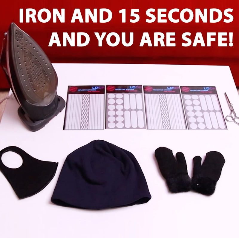 Iron On Reflective Stickers for Clothing | Reflectorized Decals Customizing, Decorating & Nighttime Safety Tape Waterproof Durable Sticker Kit, Gray the lines