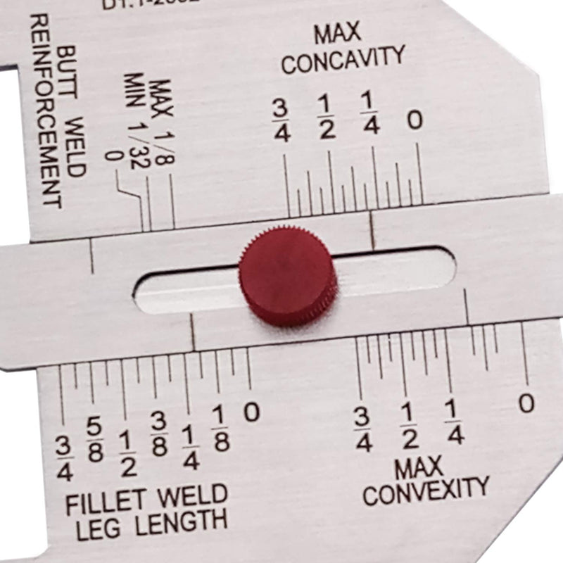 Necygoo Weld Gauge Set 0-1/4'' Porosity Undercuts Checking Gauge with 0-3/4'' Convexity Concavity Welding Gauge Stainless Steel Imperial Measurement for Welding Inspection inch