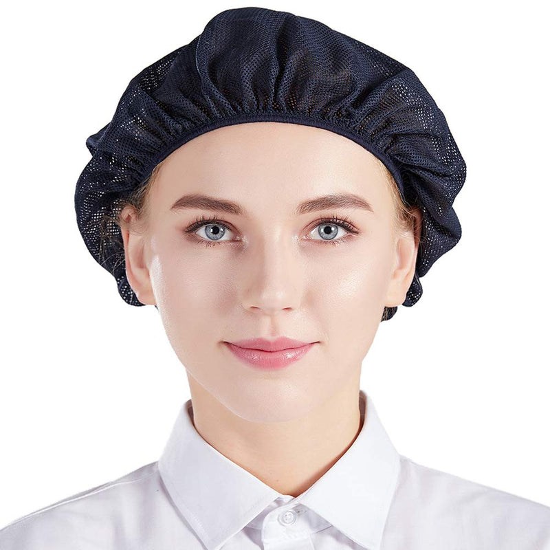 Nanxson Unisex Work Hat Hairnet Elastic Food Factory Workshop Breathable Washable Dust Cap CF9023 Navy Blue