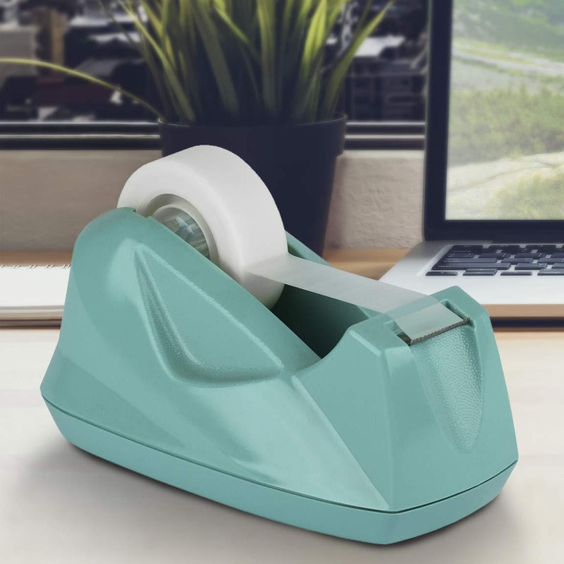 Acrimet Premium Desktop Tape Dispenser Non-Skid Base (Heavy Duty) (Solid Green Color)