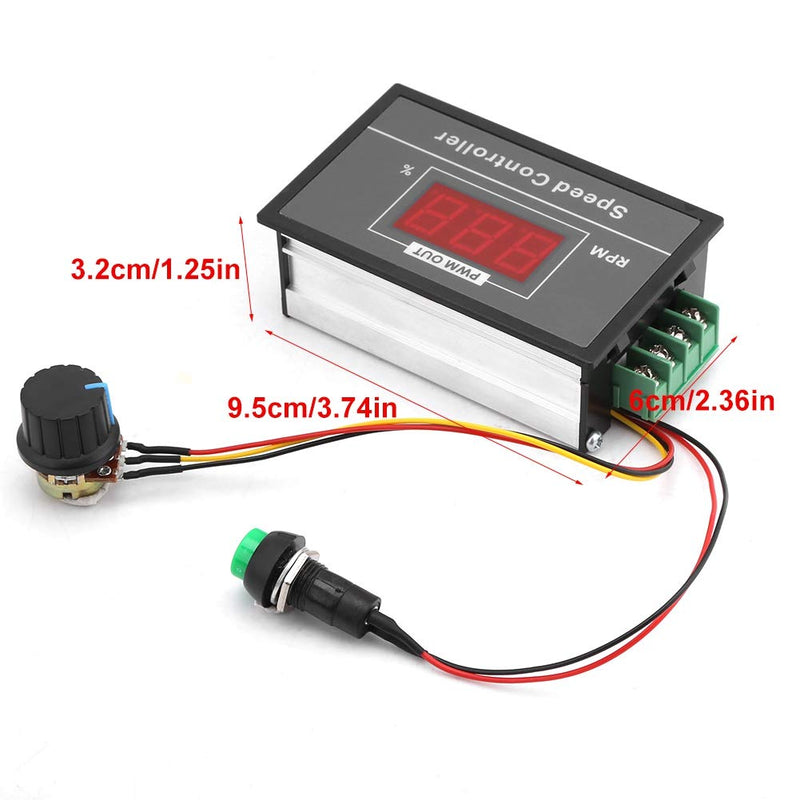 Speed controller, DC 6-60V 12V 24V 36V 48V 30A PWM DC motor speed controller with short-term start stop switch and digital display