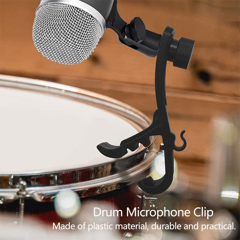 Drum Microphone Clip, 4Pcs Microphone Drum Mount, Drum Rim Mic Clips, Drum Microphone Clamp, Shockproof Drum Microphone Securing Clip Musical Instrument Supplies