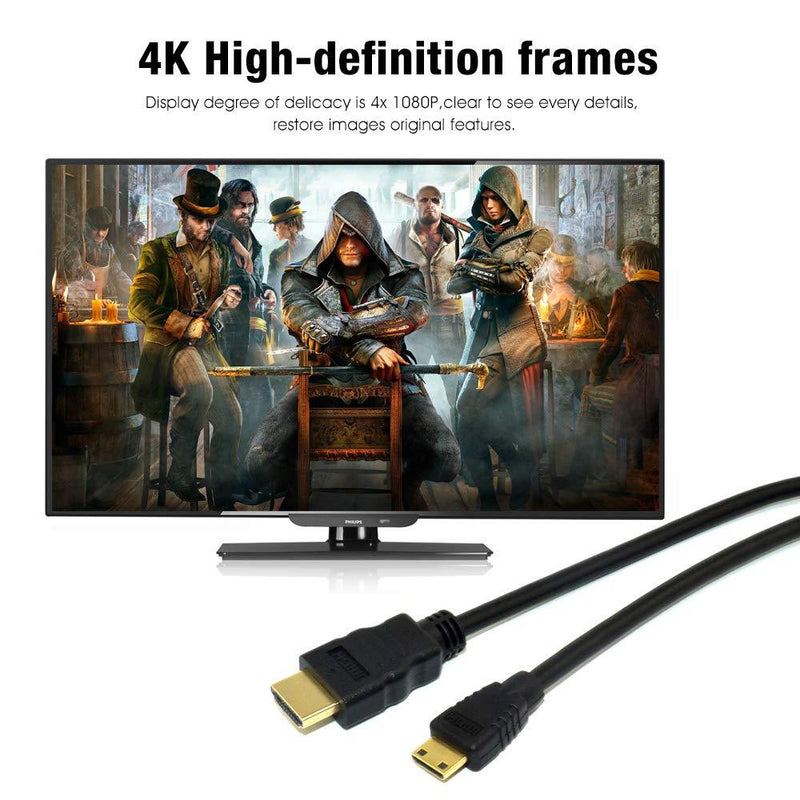CBUS 10ft HDMI to Mini HDMI Cable for Nikon D3500, D7500, D850, D500, Canon EOS R, EOS RP, EOS 5D Mark IV, EOS 6D Mark II, 77D, 80D, Rebel SL3, SL2, T7, T7i, T6, VIXIA HF G50, HF G40, HF G21, XF405 10 Feet