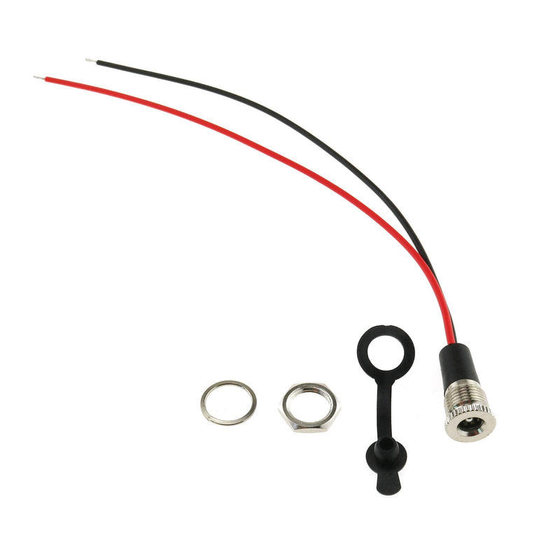 E-outstanding 5.5x2.5mm Female DC Power Jack 5PCS DC-099A DC Female Panel Mount Charging Wire Threaded Socket Connector with Dustproof Plug IP67 68 Water-Proof Large Current Power Adapter