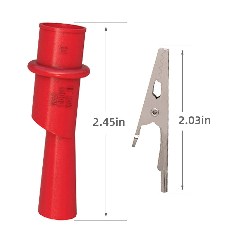 Goupchn Multimeter Push on Alligator Clips Set 4PCS Insulated Crocodile Clamps for Electrical Testing