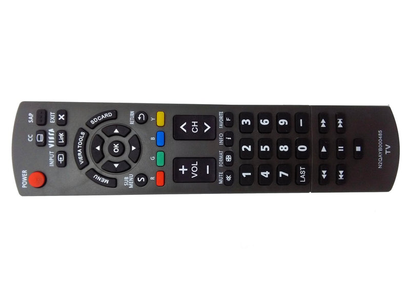 Vinabty New Replaced Remote N2QAYB000485 fit for Panasonic TC-32LX24 TC-42LD24 TC-42LS24 TH37LRU50 TH32LRU50 TC50PS24 TC58PS24 TC65PS24 TH32LRH30U TH32LRU5 TH37LRU5 TC-L22X2 TC-L32C22 TC-L42U22