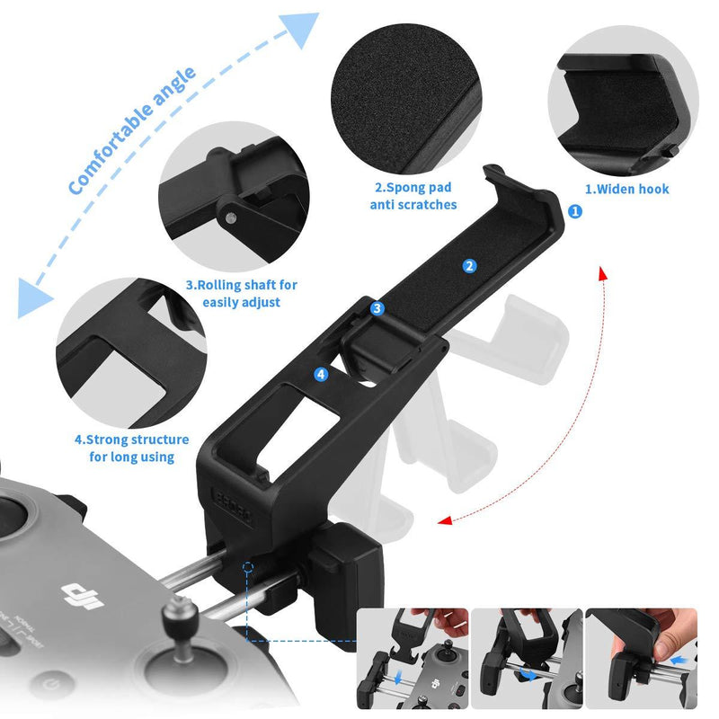 HeiyRC Adjustable Tablet Extended Bracket Holder for DJI Mini 2/Mavic Air 2/Air 2S Drone Remote Controller 7-10.5 Inch Tablet Clip Stand Mount Extender for iPad Mini/Air Accessories