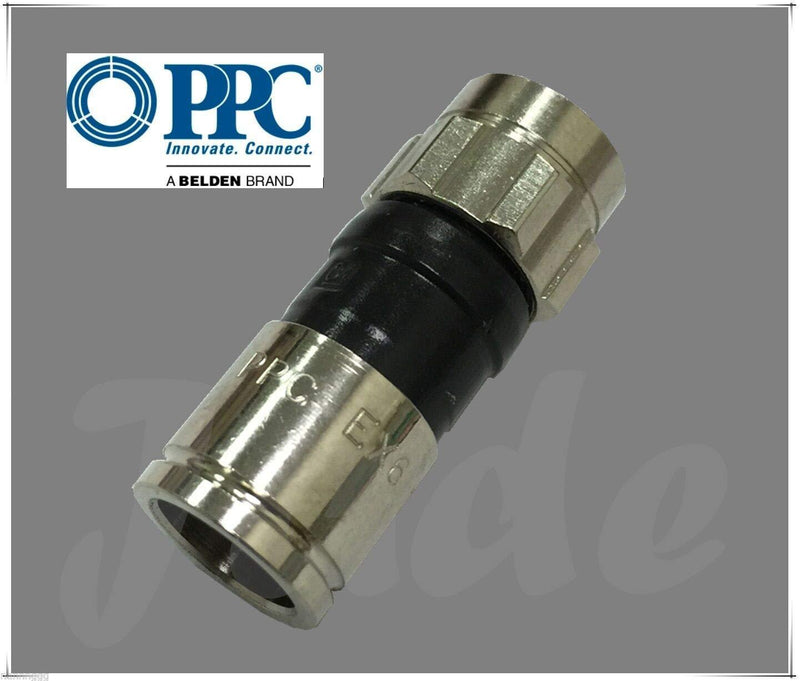 EX6PLUS Plenum RG-6 PPC Belden 18mm EX6 PLUS Signal Tight Snap & Seal Outdoor Compression Connector, Comcast, DTV & Dish Approved, 1 Bag of 50 Connectors