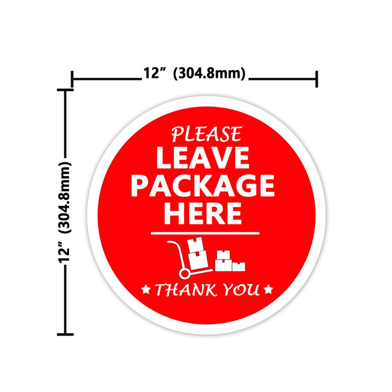 Please Leave Package Here Sign,Delivery Sign for Indoor Outdoor Use,Waterproof Delivery Stickers for Home and Business Use,12 Inch 6 Pcs Per Pack