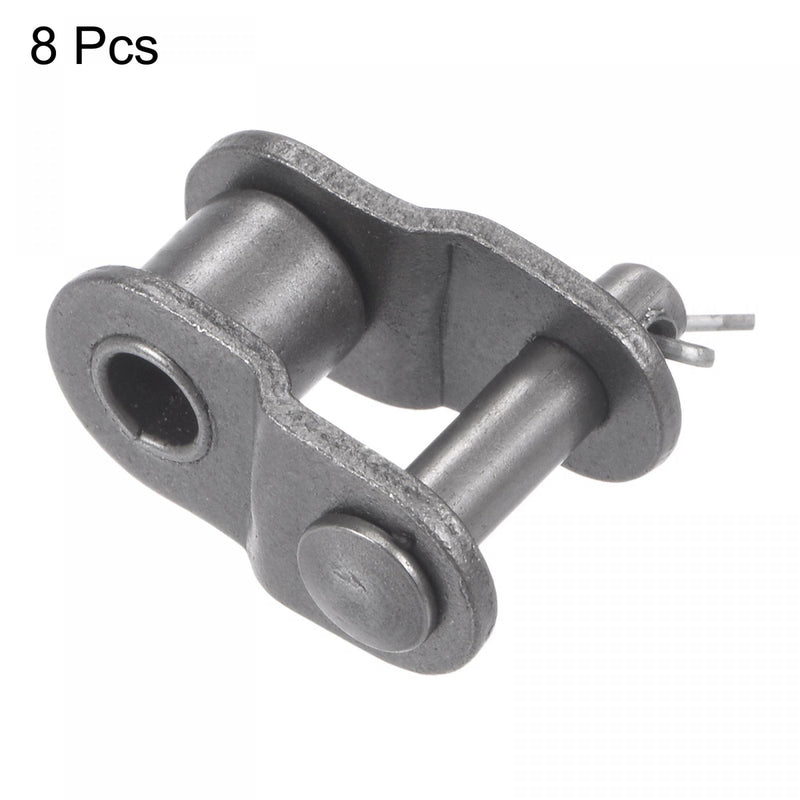 uxcell 8Pcs Chain Offset Half Link Roller, 1/2" Pitch Carbon Steel, Standard Chain End Connector Split Links for 08B Chain