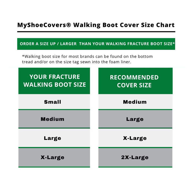 MyShoeCovers 1 Fracture Walking Boot Cover - Black, XX-Large XX-Large fits X-Large Walking Boot