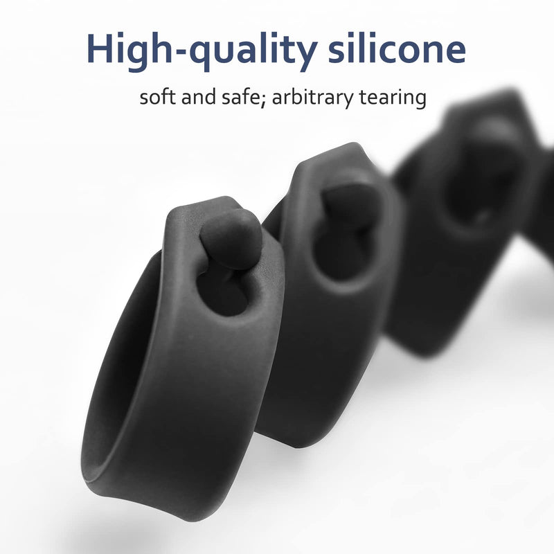 ELFRhino Cord Organizer 10 Pack Reusable Cable Straps, 3 in 1 Multipurpose Cable Protector for Earbuds Earphone Headphone Headset Wrap Winder Holder Keeper Manager Management (3L Black) 3l Black 10pcs