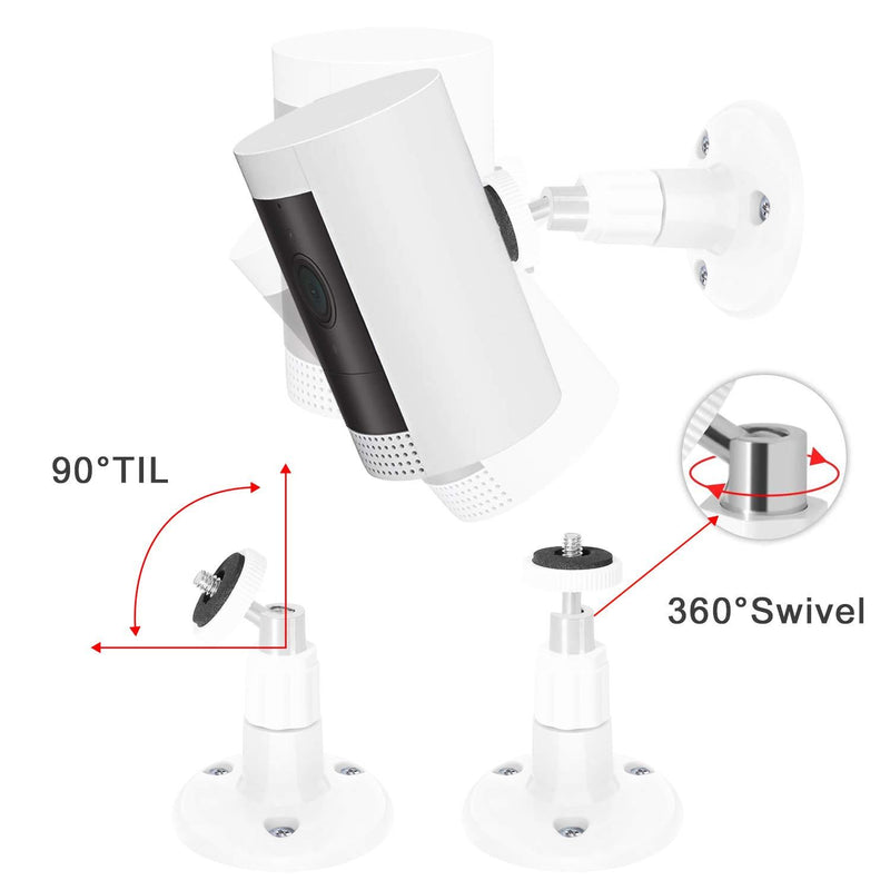 3 Pack BFYTN Wall Mount Compatible with Ring Stick Up Cam Wired/Battery and Ring Indoor Cam HD Security Camera,360 Degree Adjustable Mounting Bracket (White) White