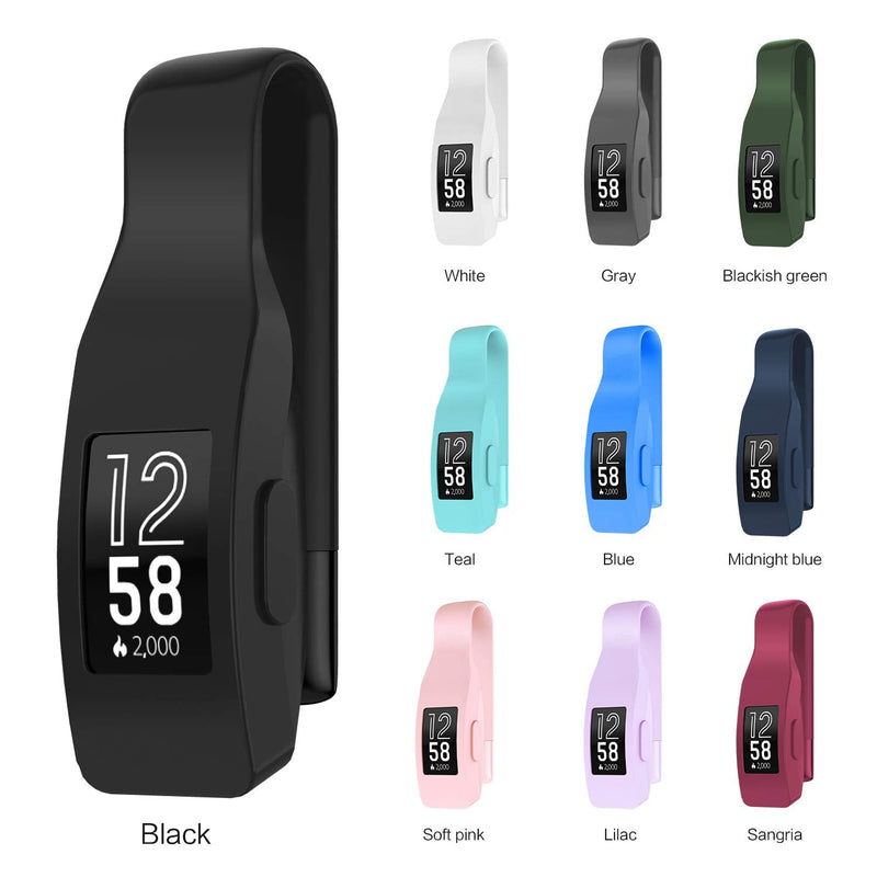 EEweca 3-Pack Clip for Fitbit Inspire or Inspire HR Holder Accessory, Black + Sangria + Lilac (not for Inspire 2)